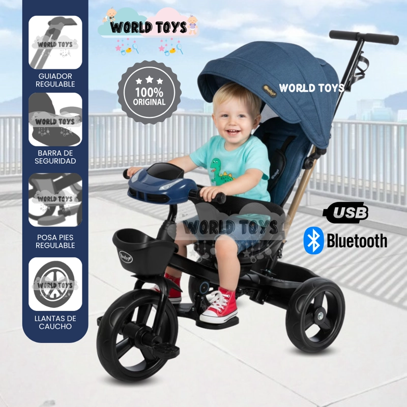TRICICLO GUIADOR GIRATORIO «WUNDER» EDICIÓN LIMITADA BLUE - 1