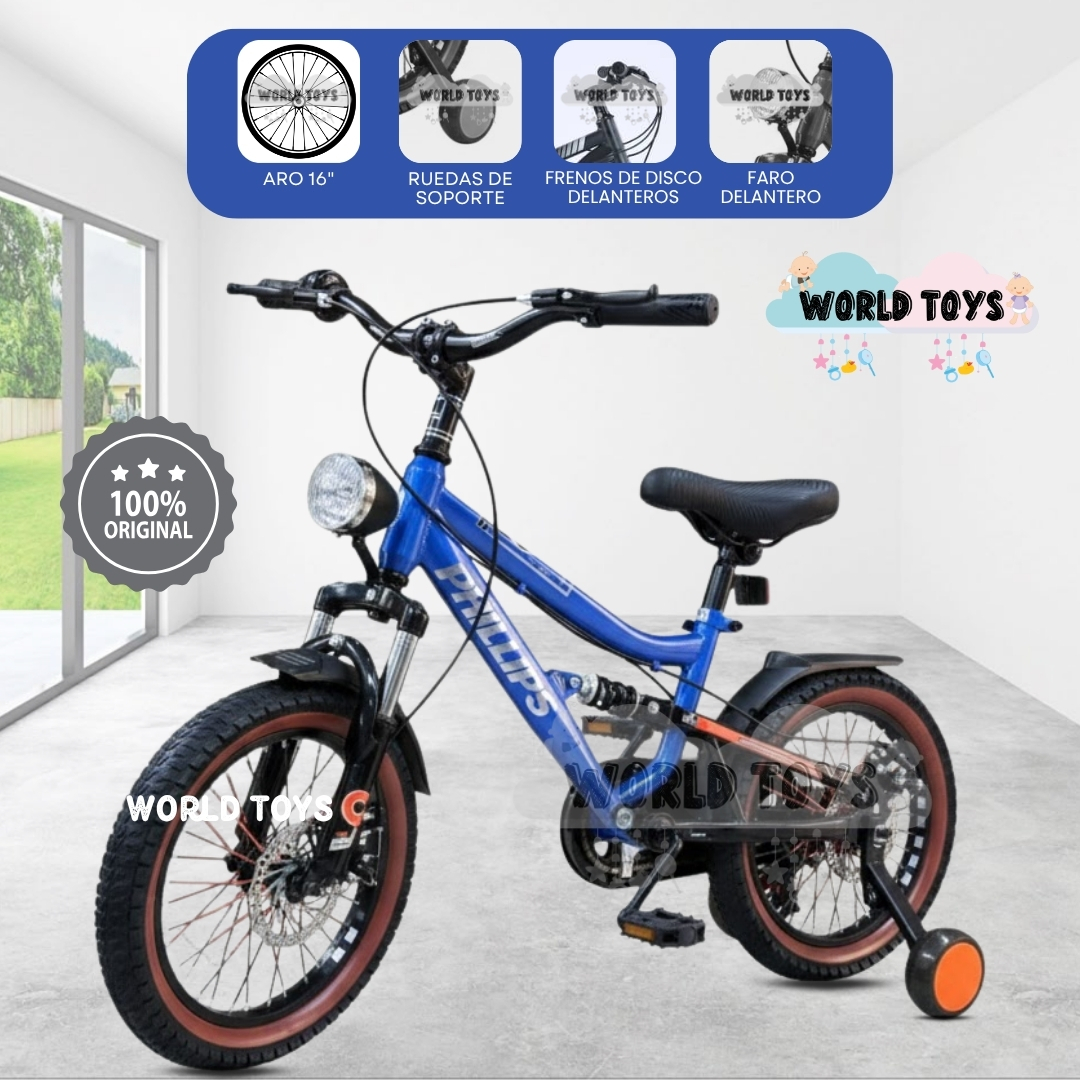 BICICLETA DEPORTIVA ARO 16 «ROCKET» PARA NIÑOS BLUE - 1