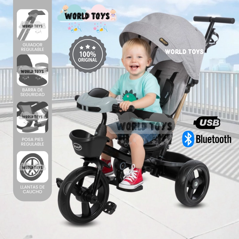 TRICICLO GUIADOR GIRATORIO «WUNDER» EDICIÓN LIMITADA GRAY - 1
