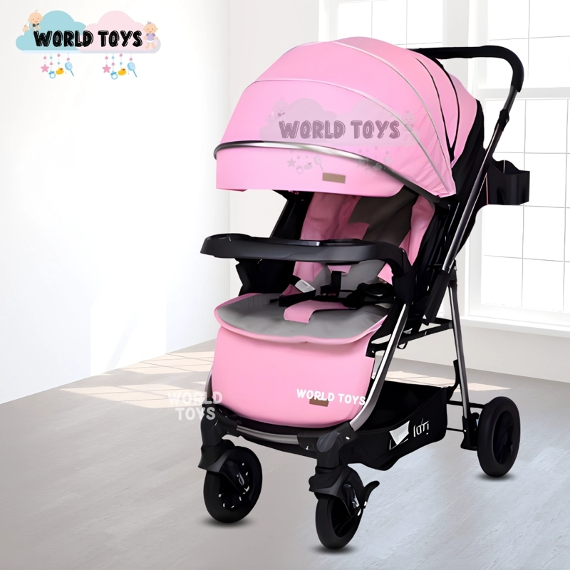 COCHE CUNA DE LUJO «DELTA II» CON MOCHILA PAÑALERA PINK - 2