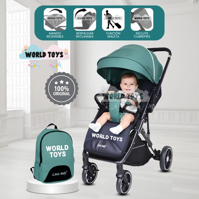 COCHE DE PASEO MALETA «LIVANO PRIME» DE LUJO TURQUESA - 1