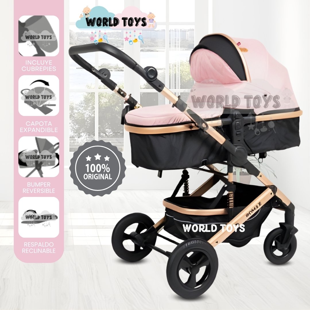 COCHE MOISÉS DE LUJO «ROMA II» EDICIÓN LIMITADA PINK - 1