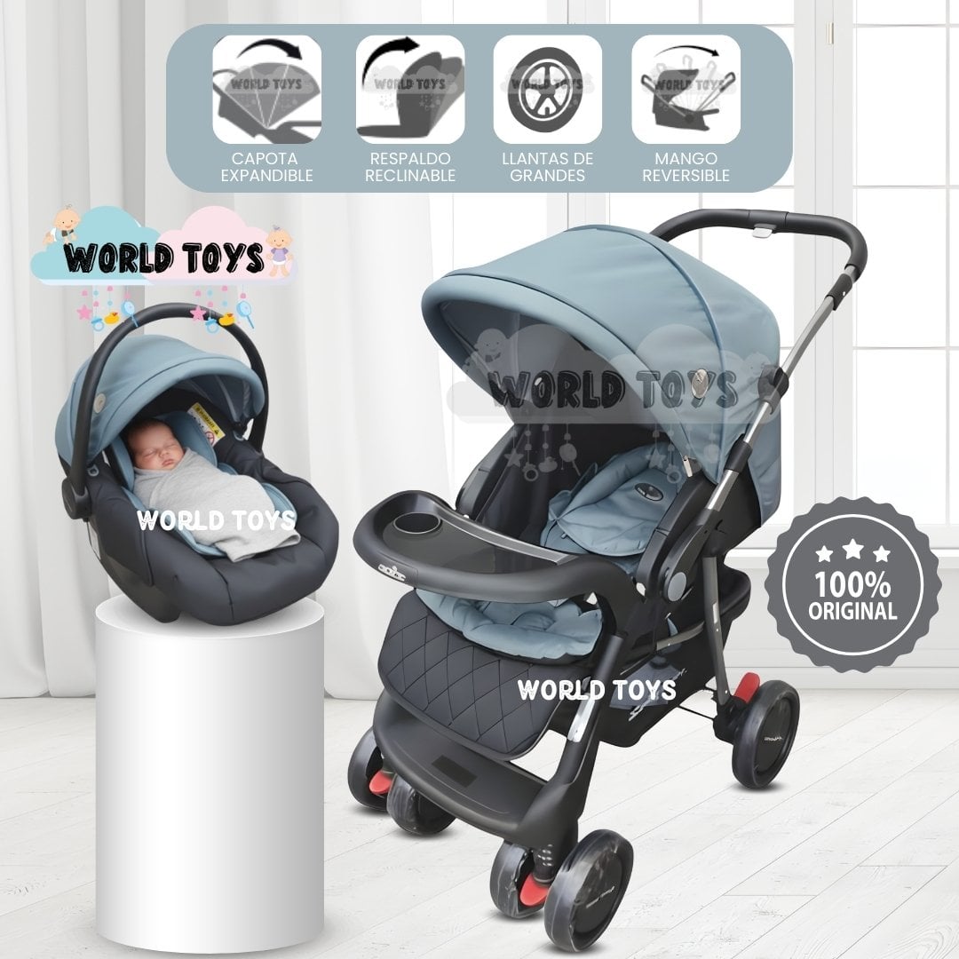 COCHE CUNA TRAVEL SYSTEM «SWEET GARDIAN» CON PORTA BEBÉ LIGHT BLUE - 1