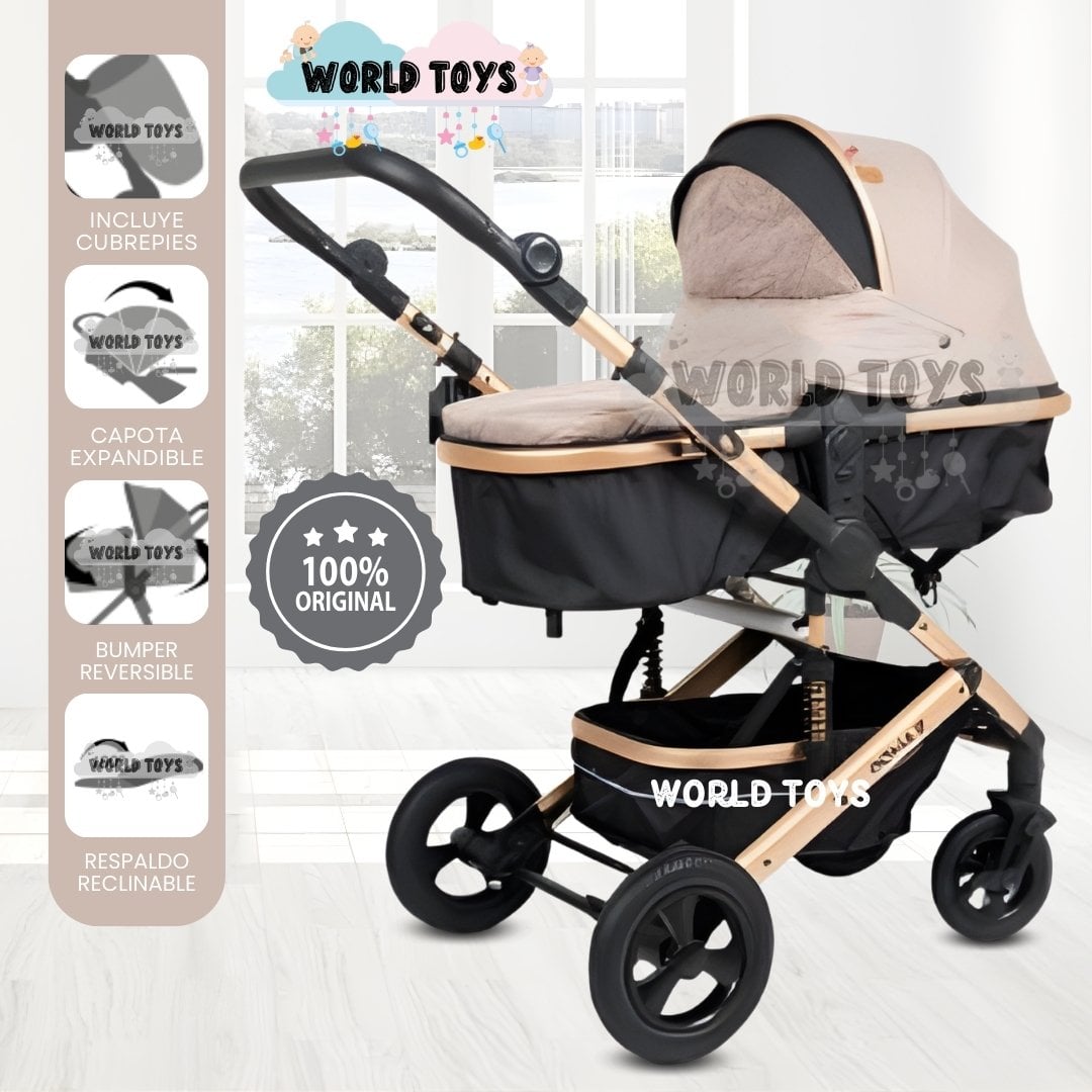 COCHE MOISÉS DE LUJO «ROMA II» EDICIÓN LIMITADA BEIGE - 1