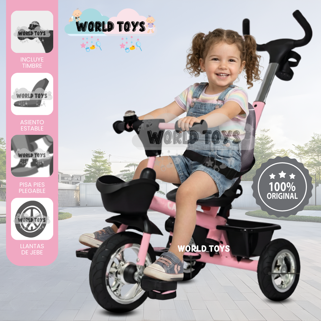 TRICICLO GUIADOR 2 EN 1  «BOOTH» EDICIÓN LIMITADA LIGHT PINK - 1