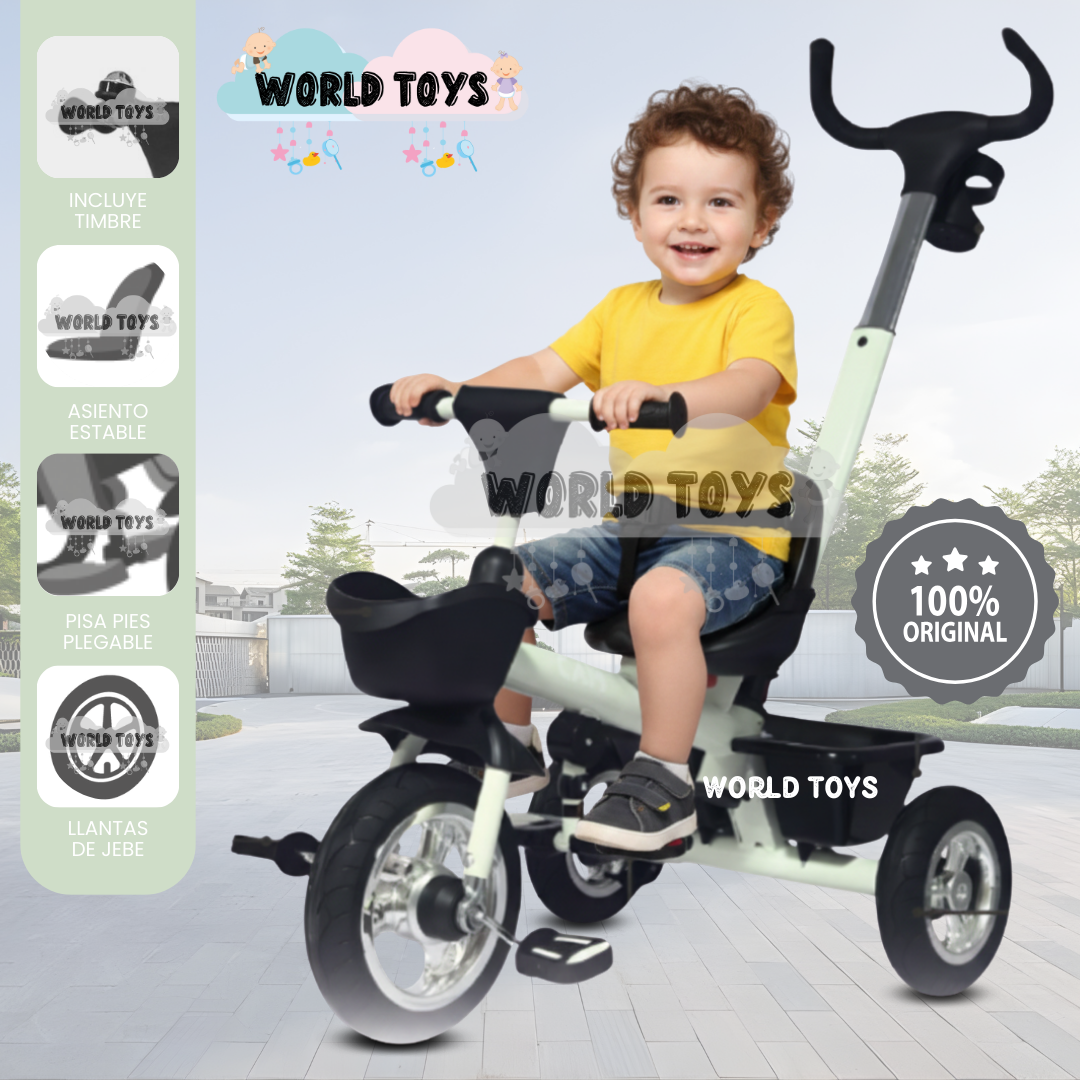 TRICICLO GUIADOR 2 EN 1 «BOOTH» EDICIÓN LIMITADA LIGHT GREEN - 1