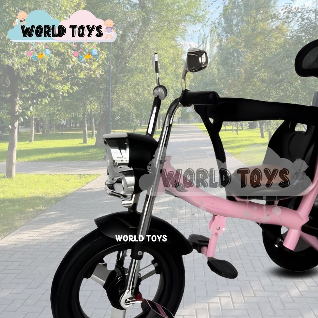 TRICICLO CHAVITO CON GUIADOR «YARLEY» MUSICAL LIGHT PINK - 2