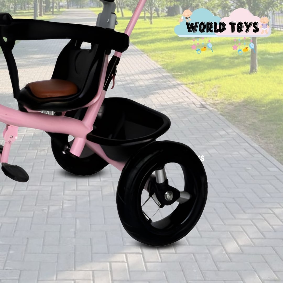TRICICLO CHAVITO CON GUIADOR «YARLEY» MUSICAL LIGHT PINK - 3
