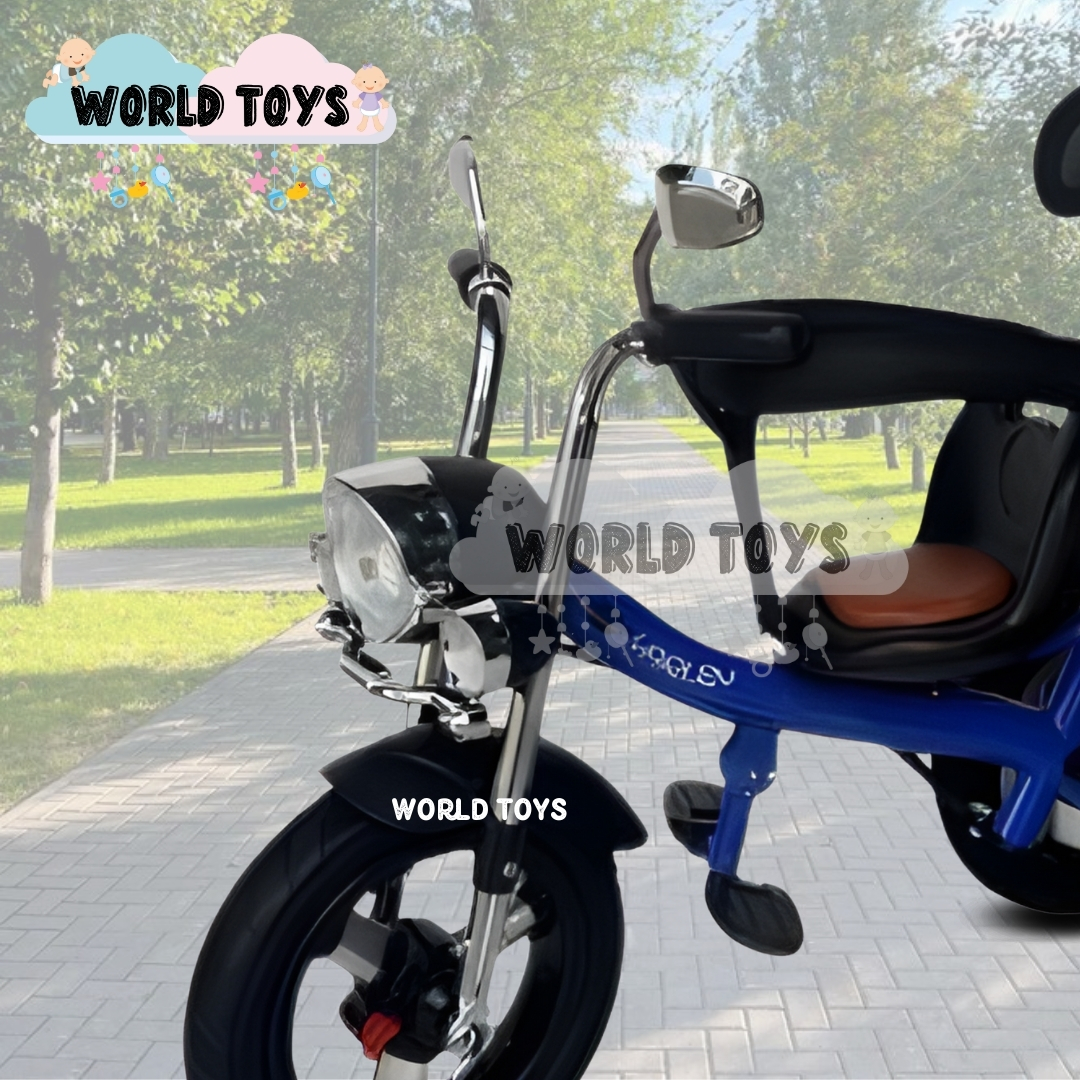 TRICICLO CHAVITO CON GUIADOR «YARLEY» MUSICAL BLUE - 2