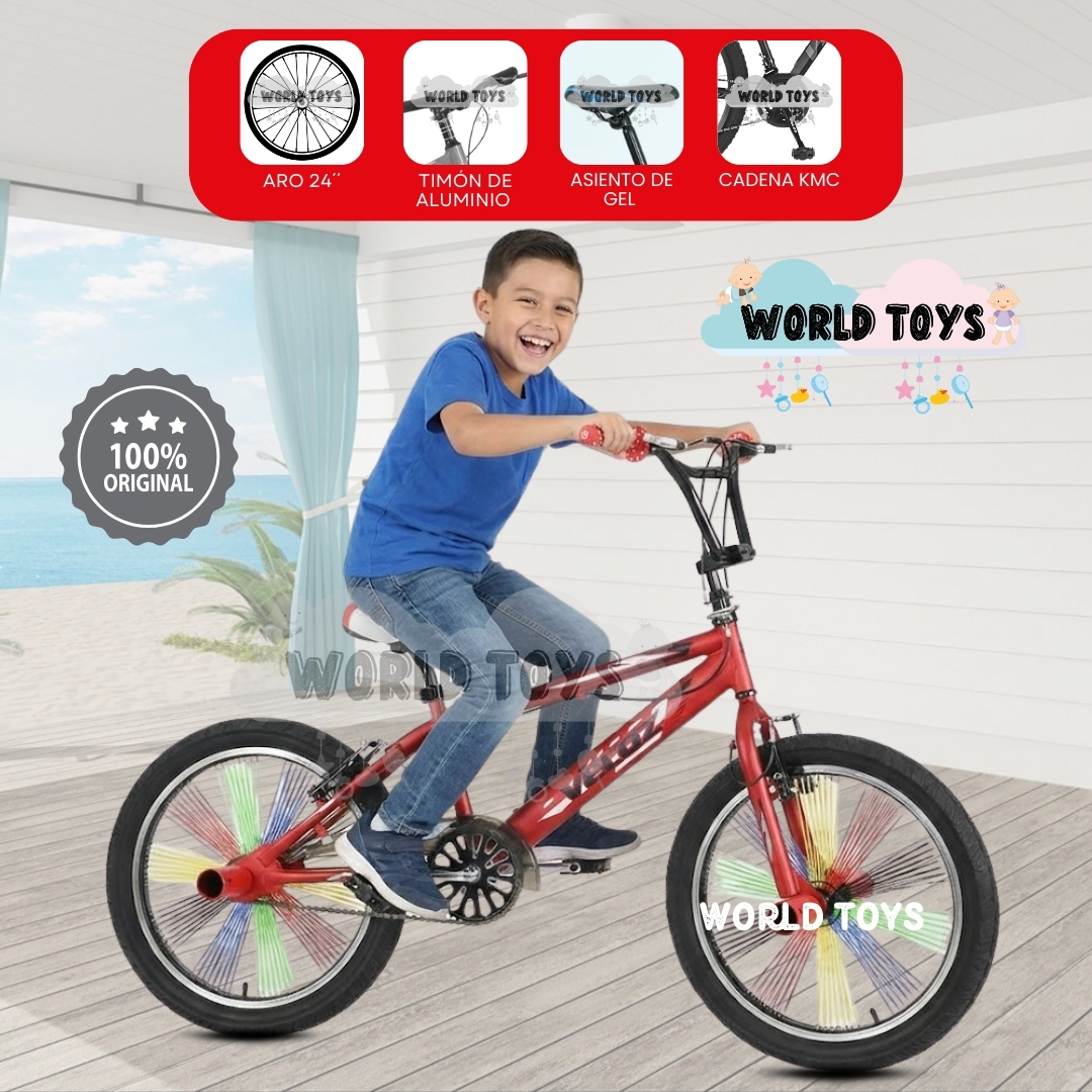 BICICLETA ACROBÁTICA ARO 20 «FREESTYLE» RED Y BLACK - 1