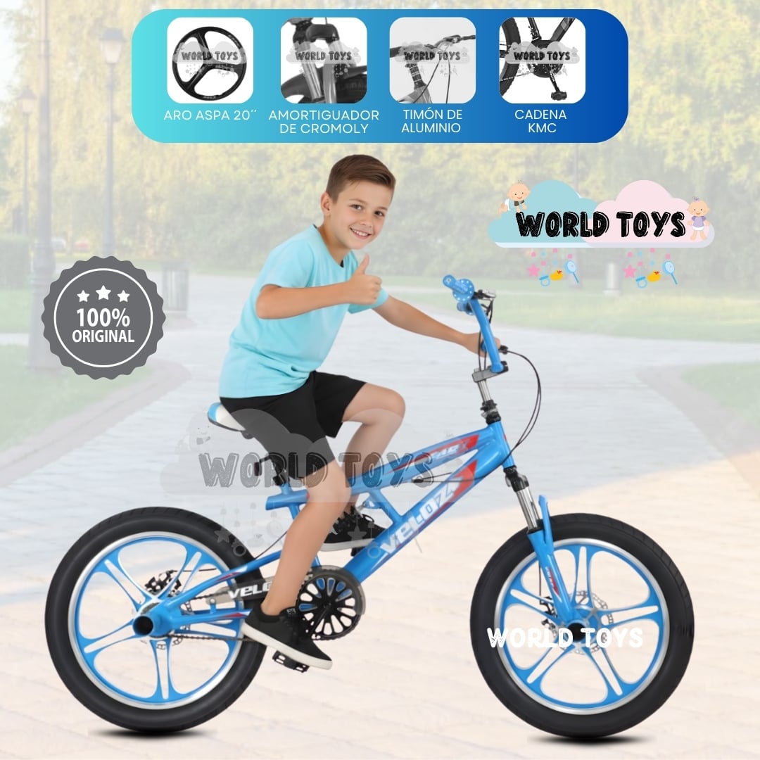 BICICLETA ACROBÁTICA BMX ARO 20 «ELICE FREESTYLE» SKY BLUE - 1