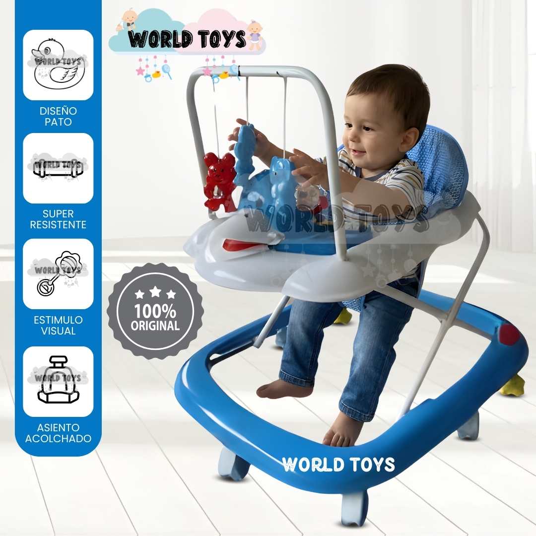 ANDADOR CON TABLERO MUSICAL «UGLY DUCKY» BLUE Y GREY - 1