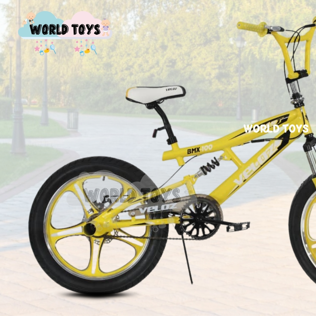 BICICLETA ACROBÁTICA BMX ARO 20 «ELICE FREESTYLE» BLACK YELLOW - 2