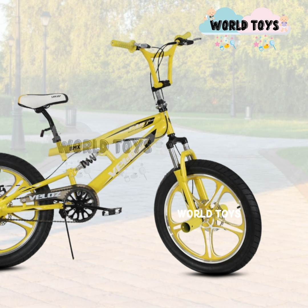 BICICLETA ACROBÁTICA BMX ARO 20 «ELICE FREESTYLE» BLACK YELLOW - 3