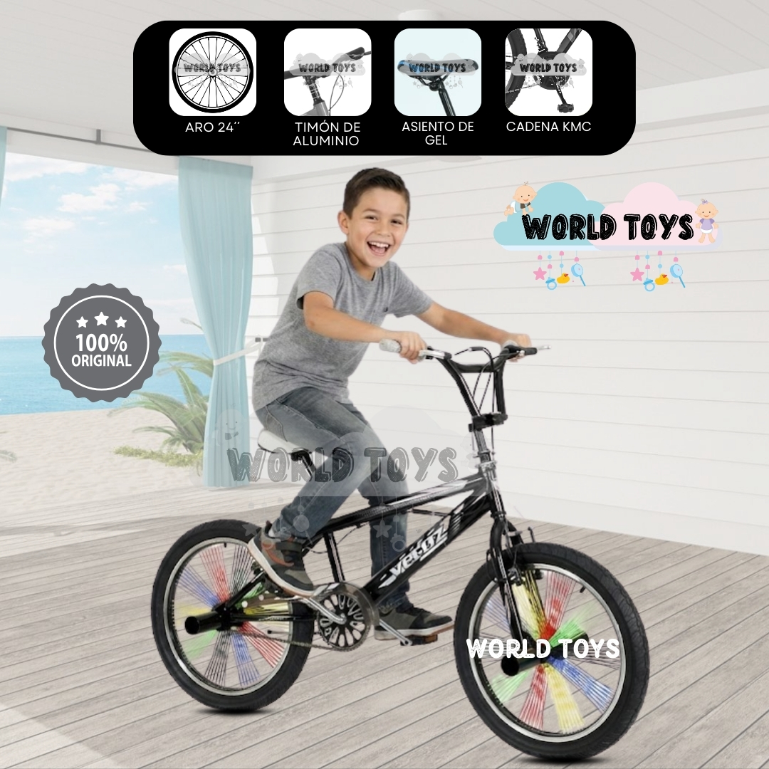 BICICLETA ACROBÁTICA ARO 20 «FREESTYLE» BLACK Y WHITE - 1