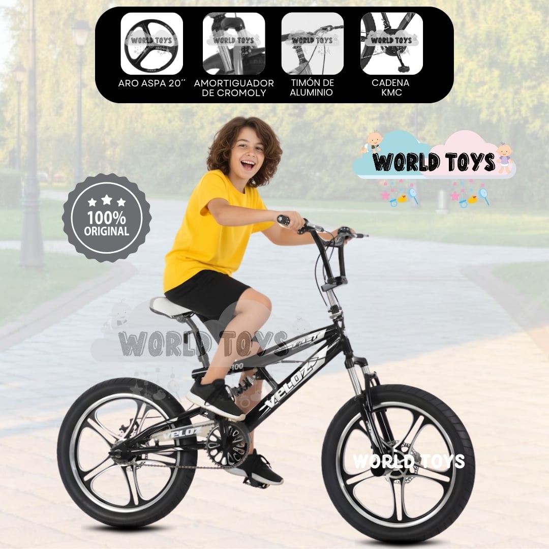 BICICLETA ACROBÁTICA BMX ARO 20 «ELICE FREESTYLE» BLACK GREY - 1