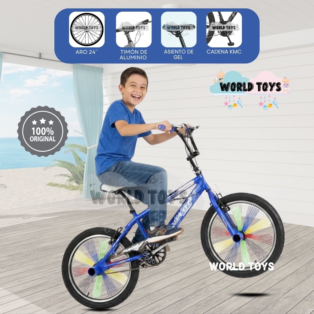 BICICLETA ACROBÁTICA ARO 20 «FREESTYLE» BLUE Y WHITE - 1