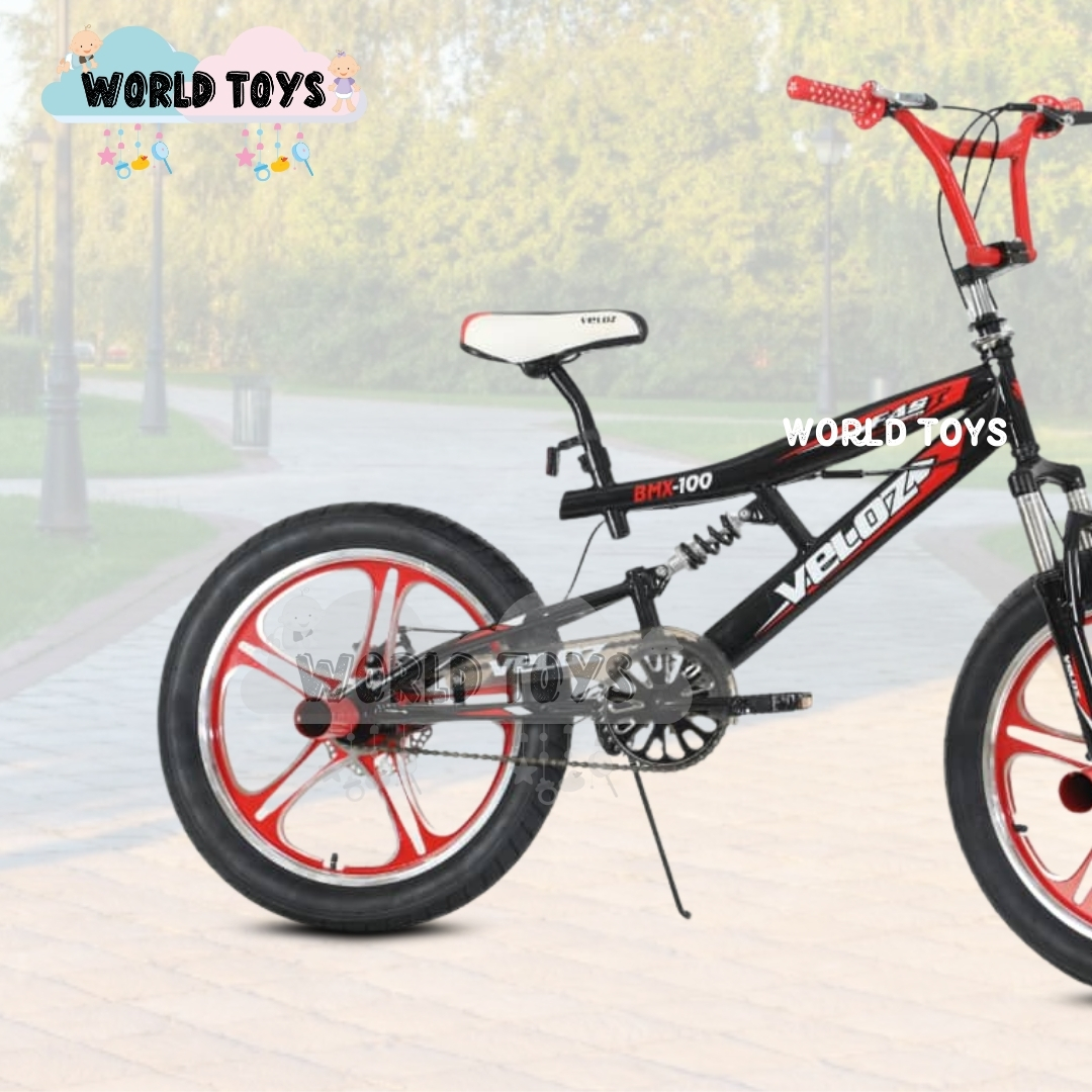 BICICLETA ACROBÁTICA BMX ARO 20 «ELICE FREESTYLE» BLACK RED - 2