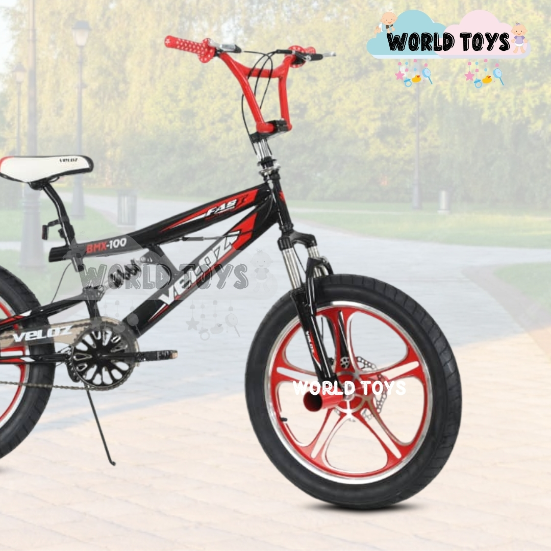 BICICLETA ACROBÁTICA BMX ARO 20 «ELICE FREESTYLE» BLACK RED - 3