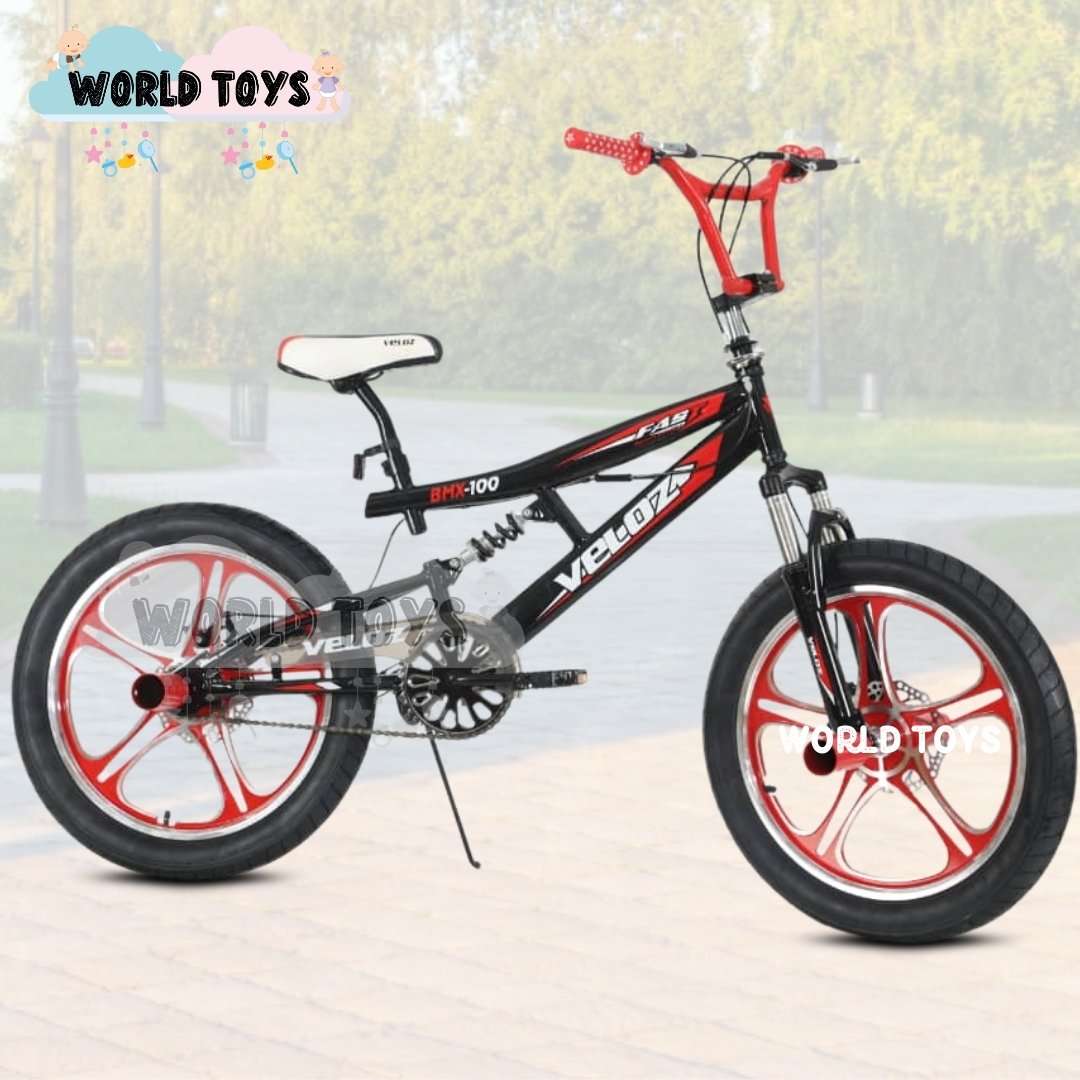 BICICLETA ACROBÁTICA BMX ARO 20 «ELICE FREESTYLE» BLACK RED - 4