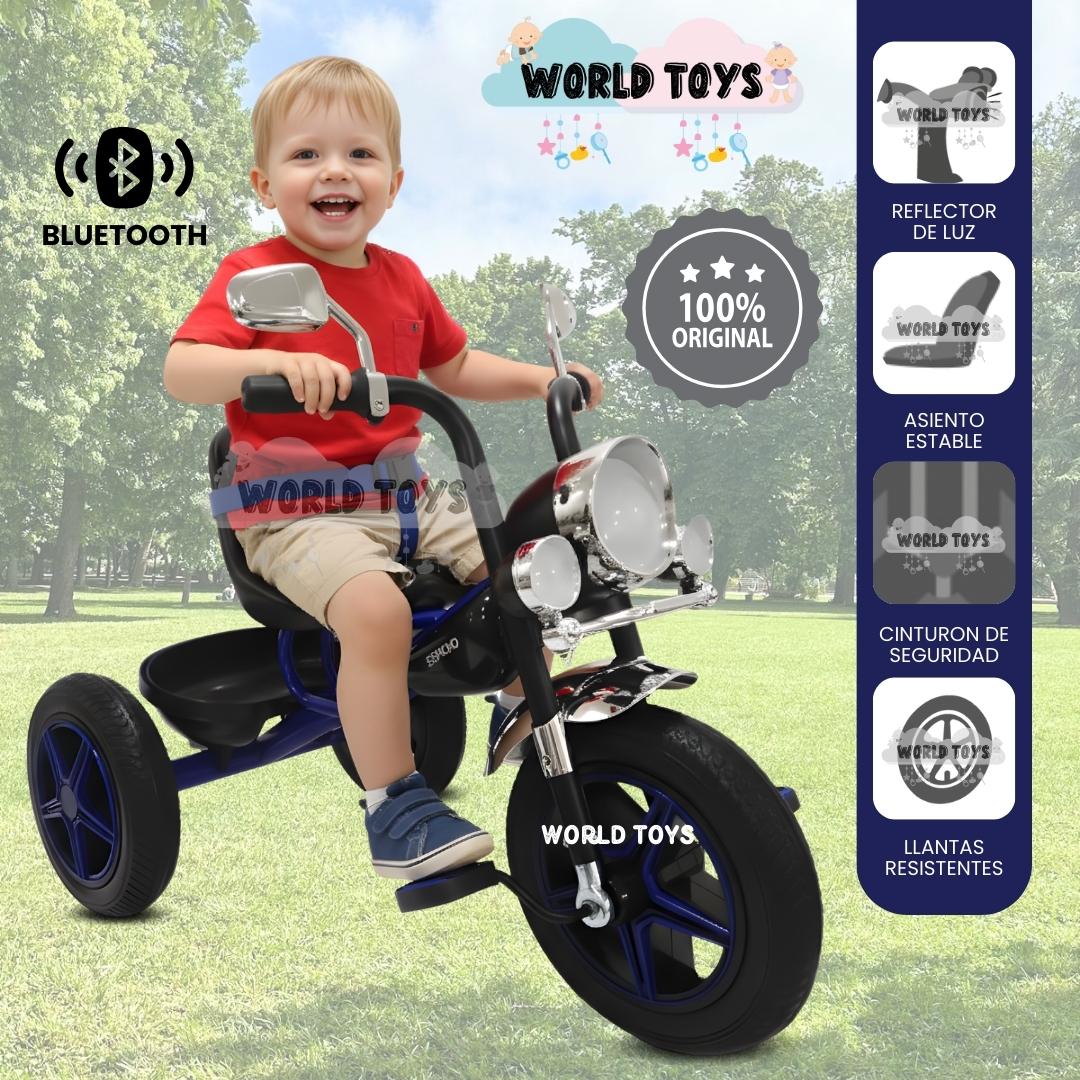 TRICICLO CON BLUETOOTH «JOOPY CHOPPER» BLUE - 1
