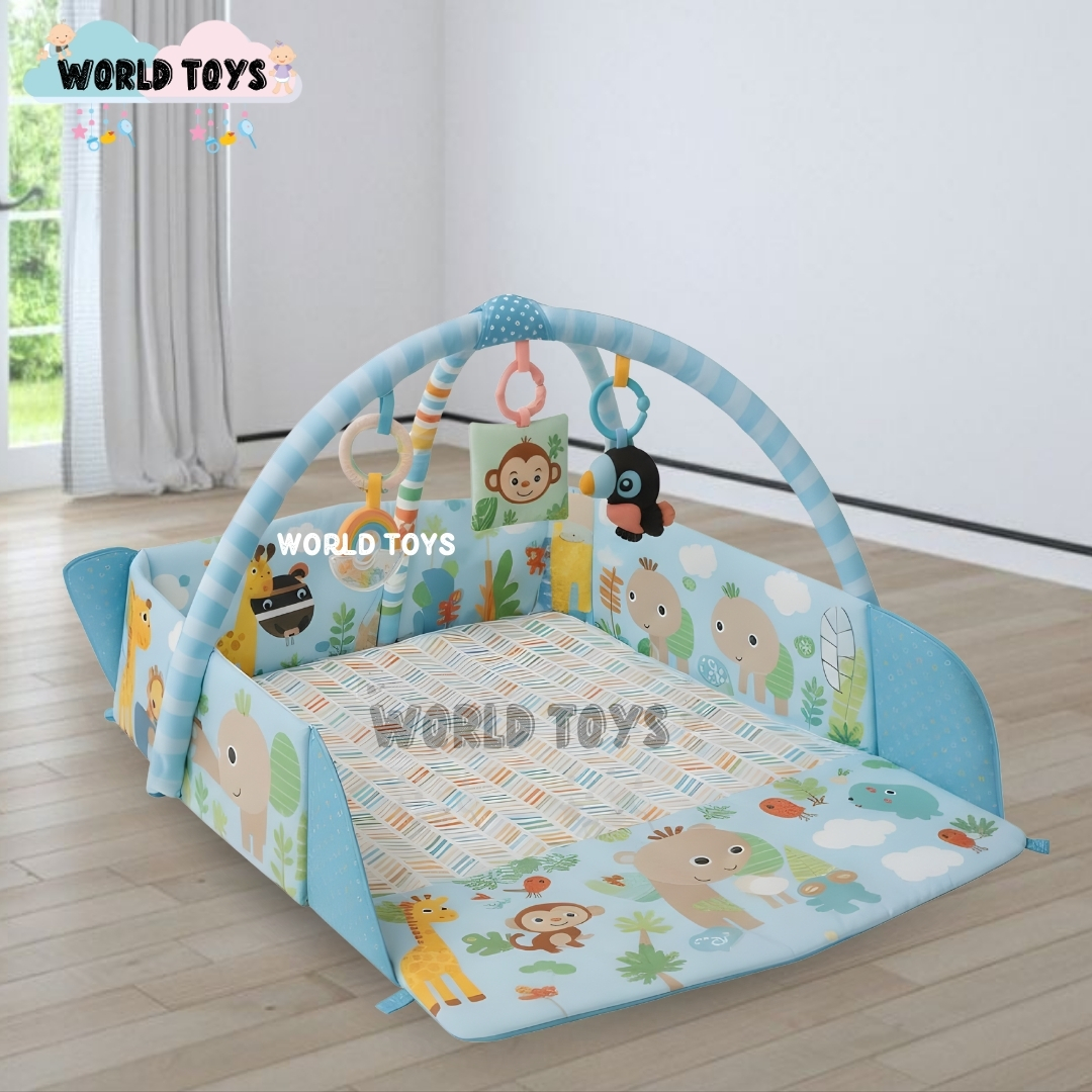 GIMNASIO INTERACTIVO Y ALFOMBRA «BABY JUNGLE» CON PELOTAS - 3
