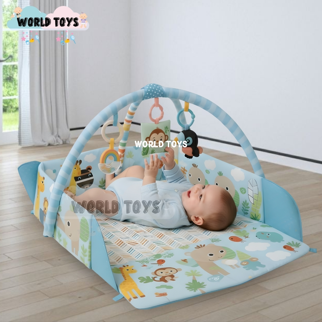 GIMNASIO INTERACTIVO Y ALFOMBRA «BABY JUNGLE» CON PELOTAS - 4