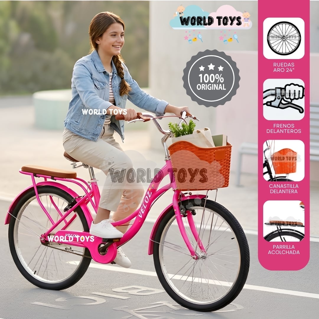 BICICLETA CAMPERA ARO 24 «VALENTINA» COLECCIÓN EXCLUSIVA - 1