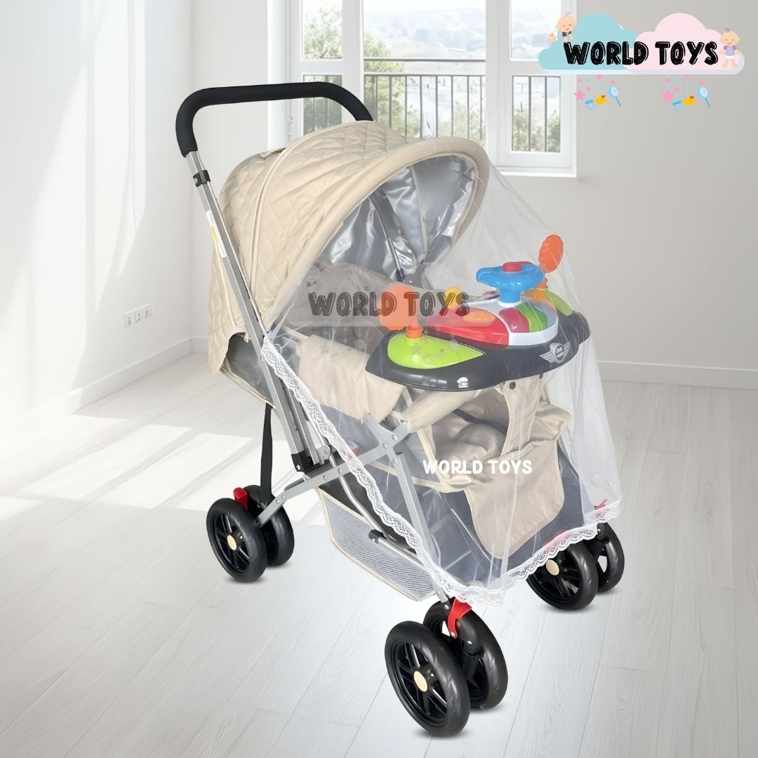 COCHE CUNA DIDACTICO «SHABY» CON MANGO REVERSIBLE BLUE - 3
