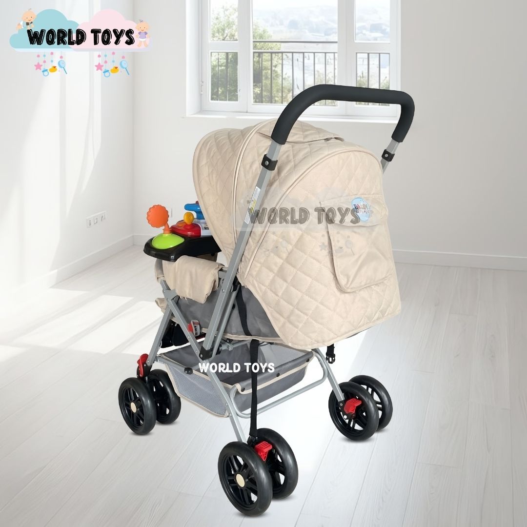 COCHE CUNA DIDACTICO «SHABY» CON MANGO REVERSIBLE BLUE - 4
