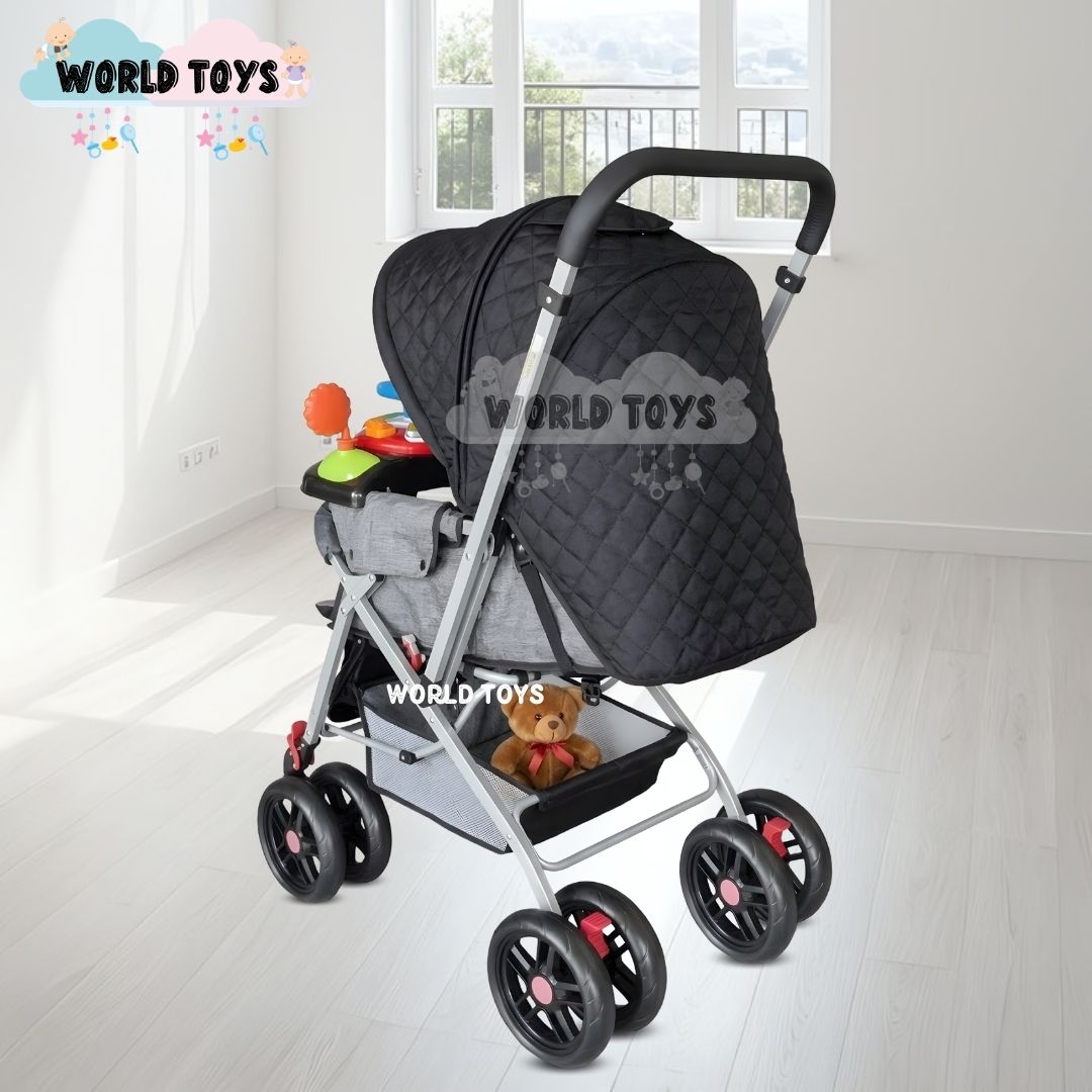 COCHE CUNA DIDACTICO «SHABY» CON MANGO REVERSIBLE BLUE - 4