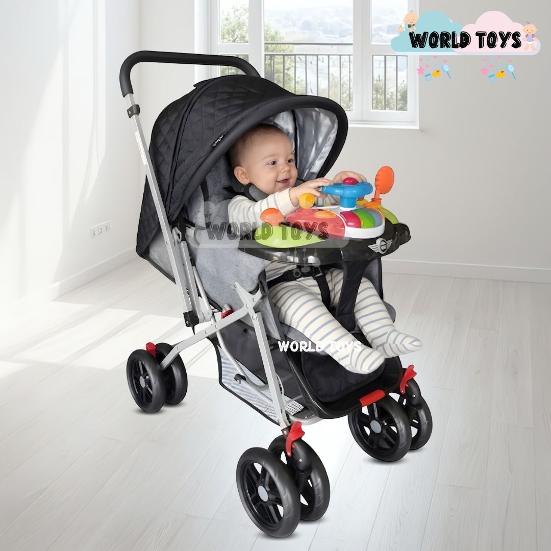 COCHE CUNA DIDACTICO «SHABY» CON MANGO REVERSIBLE BLUE - 5