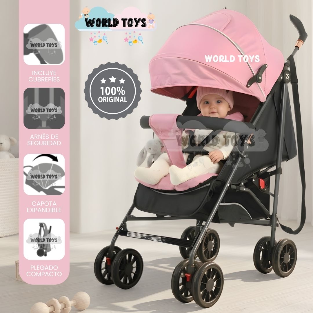 COCHE BASTÓN PLEGADO COMPACTO «MAFY» EDICIÓN EXCLUSIVA PINK - 1