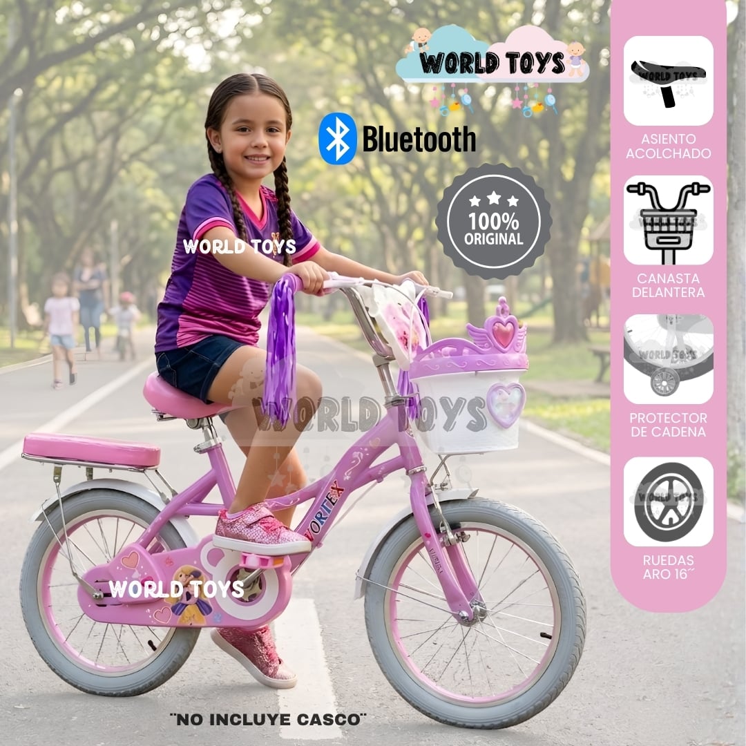 BICICLETA CAMPERA PARA NIÑA ARO 16 «NERY II» CON CANASTA - 1