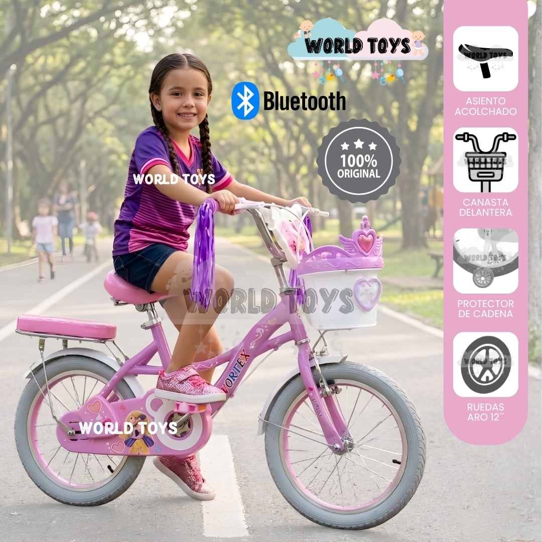BICICLETA CAMPERA PARA NIÑA ARO 12 «NERY» CON CANASTA - 1