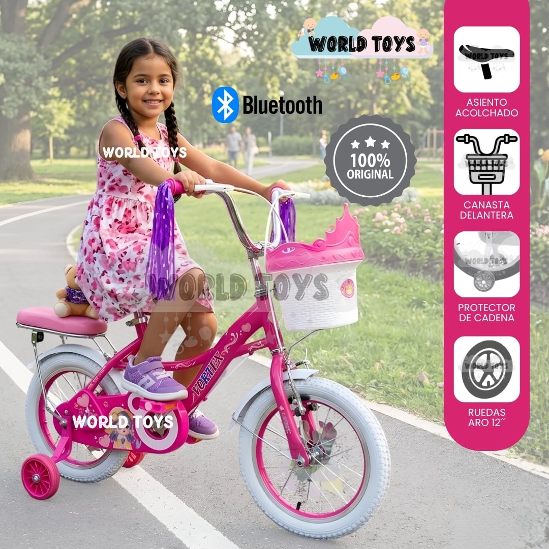 BICICLETA CAMPERA PARA NIÑA ARO 12 «NERY» CON CANASTA - 1