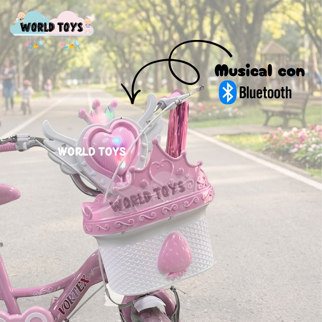 BICICLETA CAMPERA PARA NIÑA ARO 12 «NERY» CON CANASTA - 3