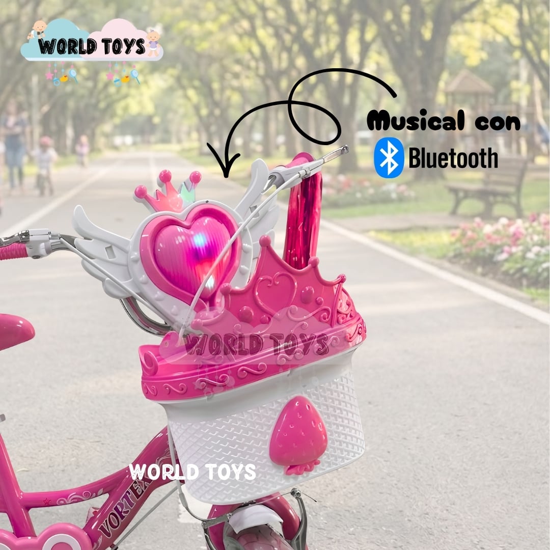 BICICLETA CAMPERA PARA NIÑA ARO 12 «NERY» CON CANASTA - 3