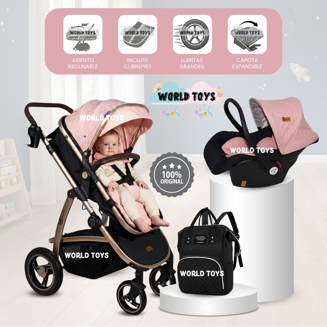 COCHE MOISÉS TRAVEL SYSTEM «SPEED PRINCE» CON PORTABEBÉ Y MOCHILA PAÑALERA - 1