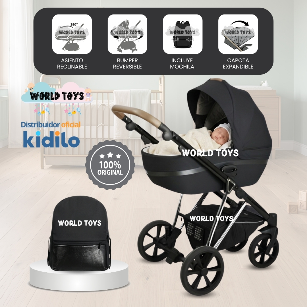 COCHE MOISÉS TRAVEL SYSTEM KIDILO «DAKIT» CON MOCHILA PAÑALERA - 1