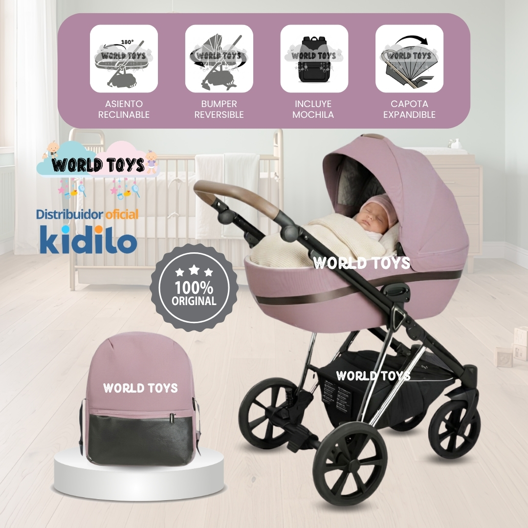 COCHE MOISÉS TRAVEL SYSTEM KIDILO «DAKIT» CON MOCHILA PAÑALERA - 1