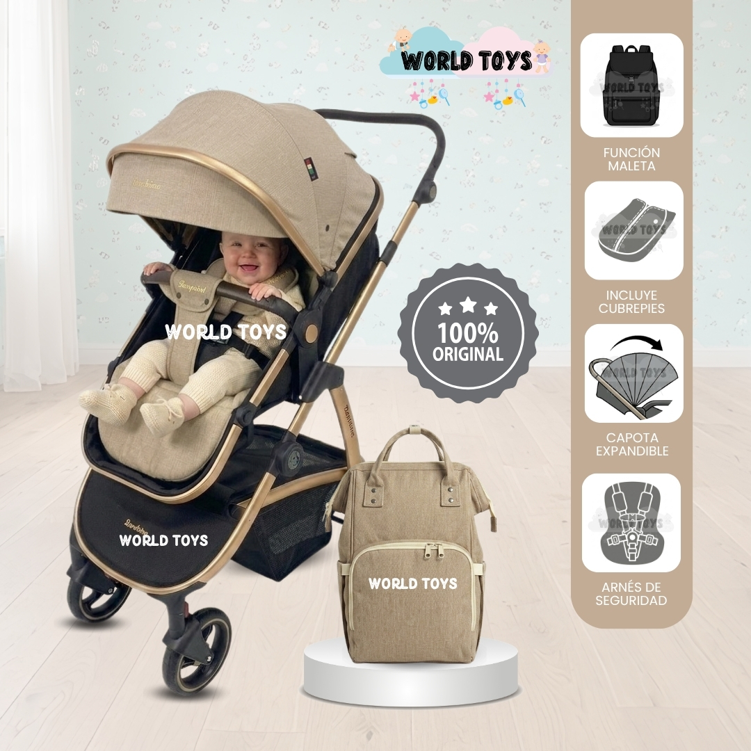 COCHE MOISÉS TRAVEL SYSTEM «SPEED PRINCE MINUS» CON MOCHILA PAÑALERA - 1