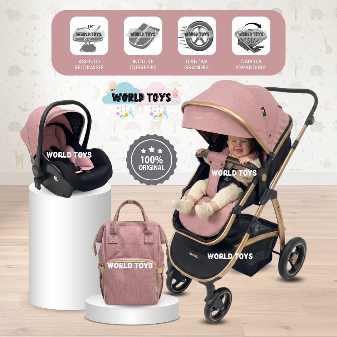 COCHE MOISÉS TRAVEL SYSTEM «SPEED PRINCE PLUS» CON MOCHILA PAÑALERA Y PORTABEBÉ - 1