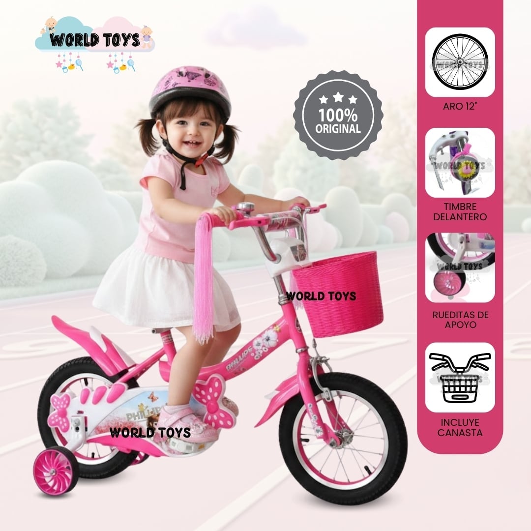 BICICLETA CAMPERA ARO 12 «ANNE» CON CANASTA - 1