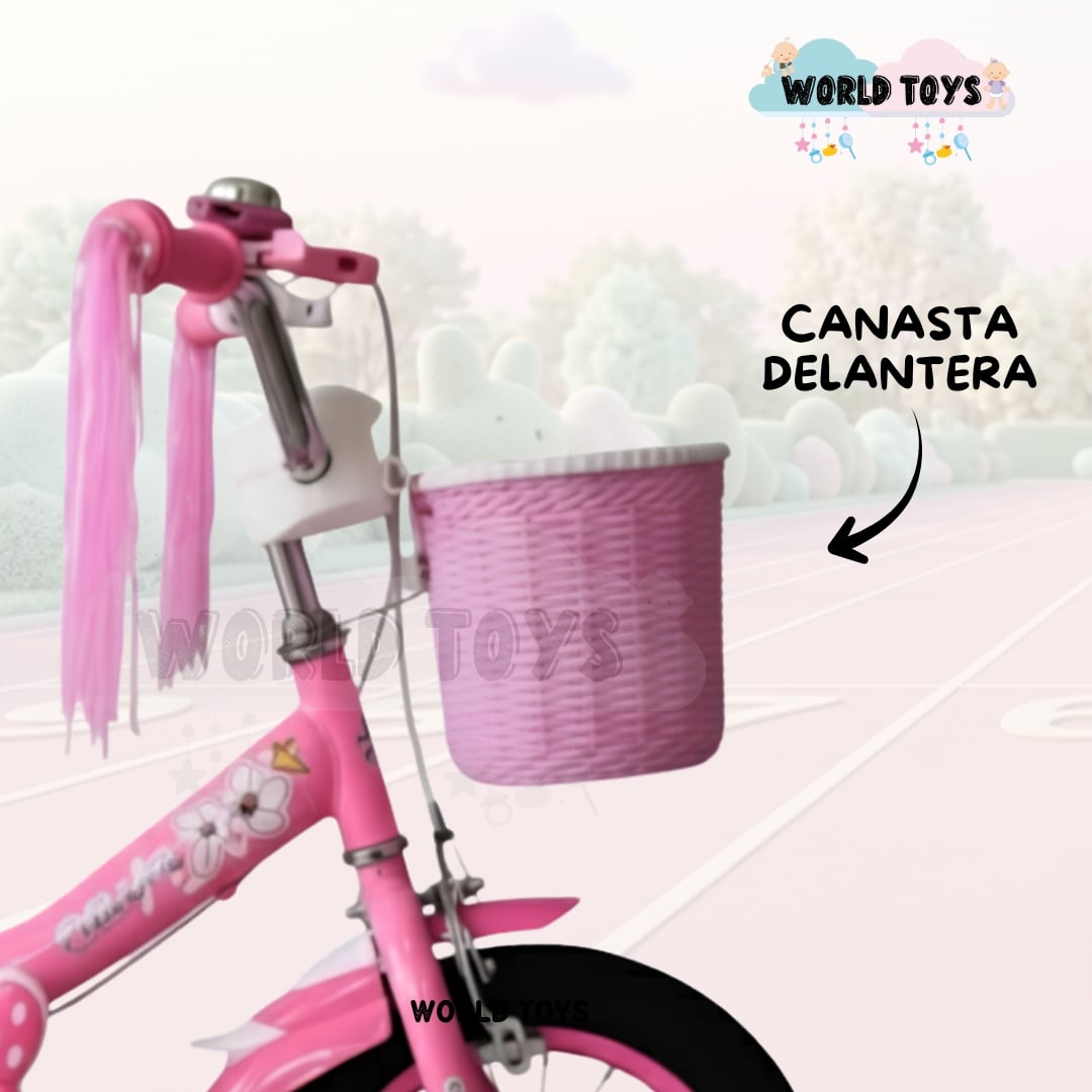 BICICLETA CAMPERA ARO 12 «ANNE» CON CANASTA - 4