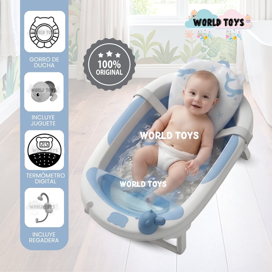 BAÑERA PLEGABLE PARA BEBÉ «JADDE PLUS» CON ACCESORIOS - 1