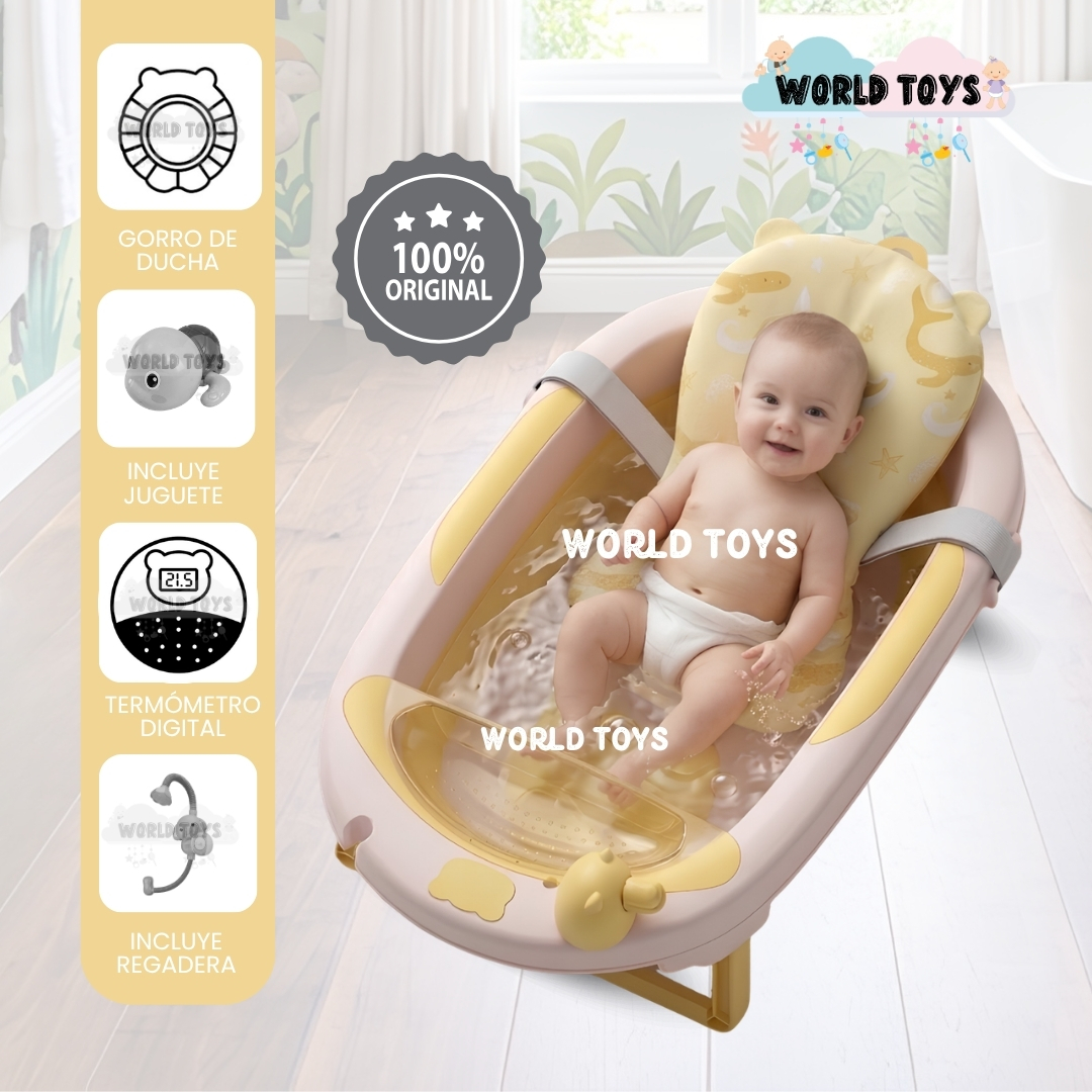 BAÑERA PLEGABLE PARA BEBÉ «JADDE PLUS» CON ACCESORIOS - 1