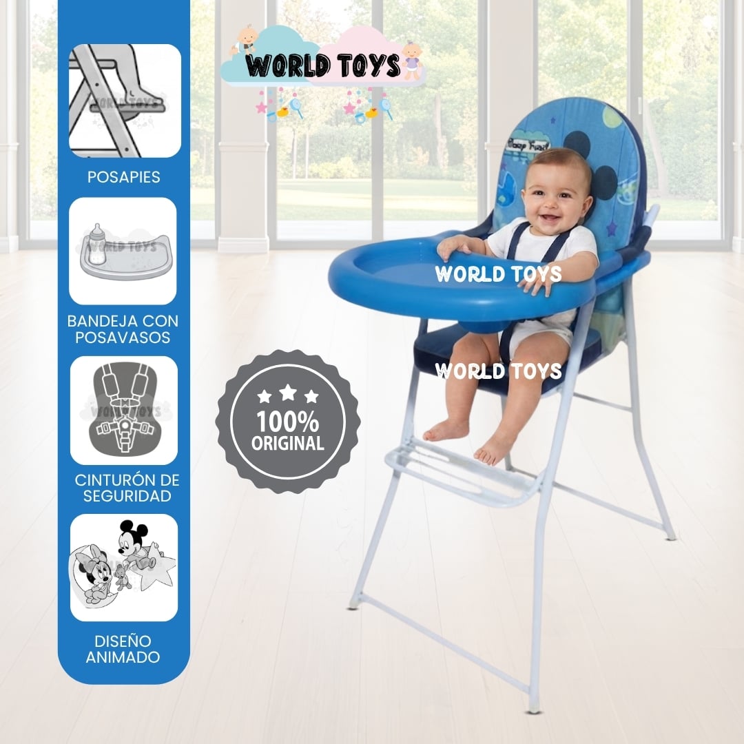 SILLA DE COMER PLEGABLE «MEESKA» CON DISEÑO RATÓN - 1