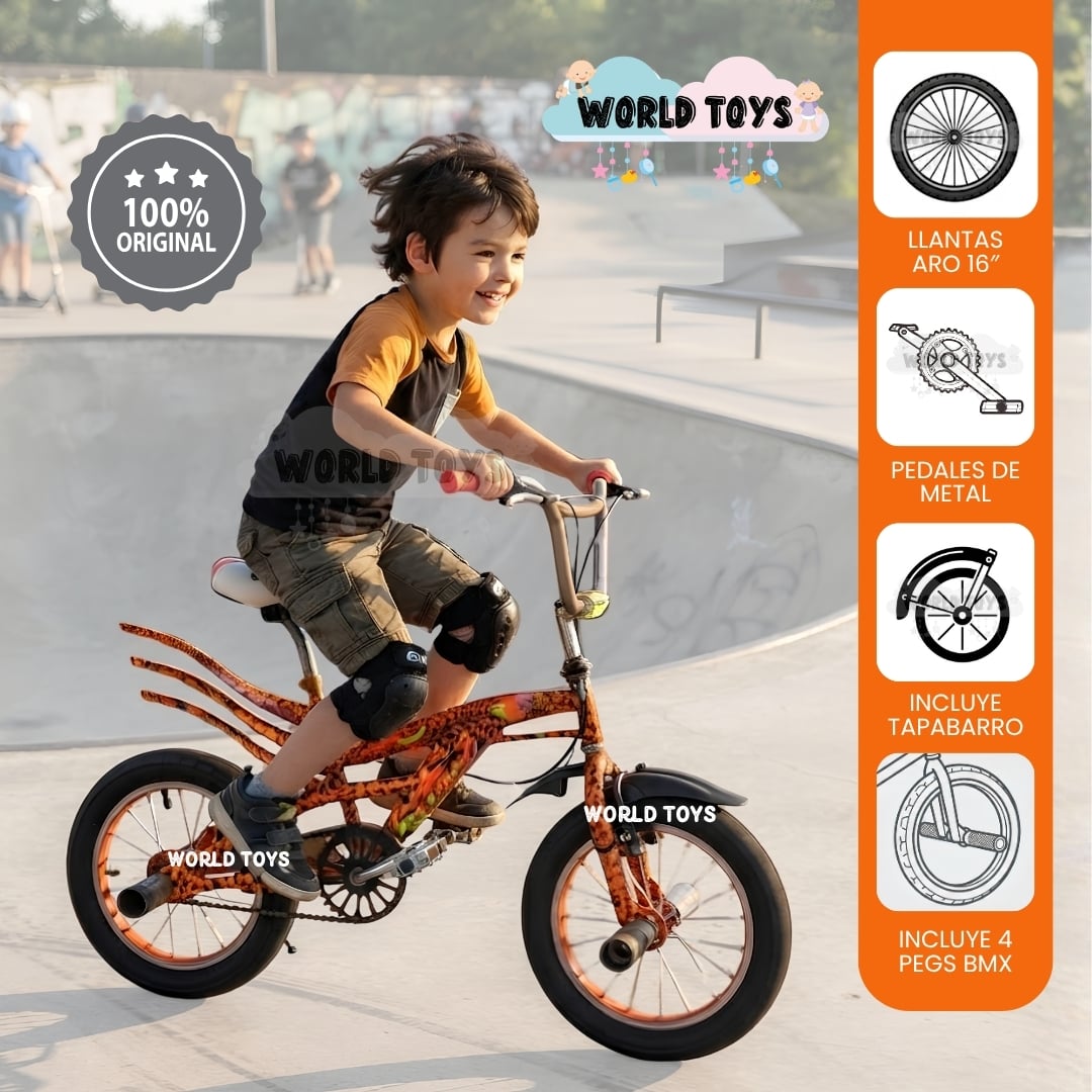 BICICLETA BMX PARA NIÑO «FIRE ANIMAL» ARO 16 COLECCIÓN EXCLUSIVA - 1