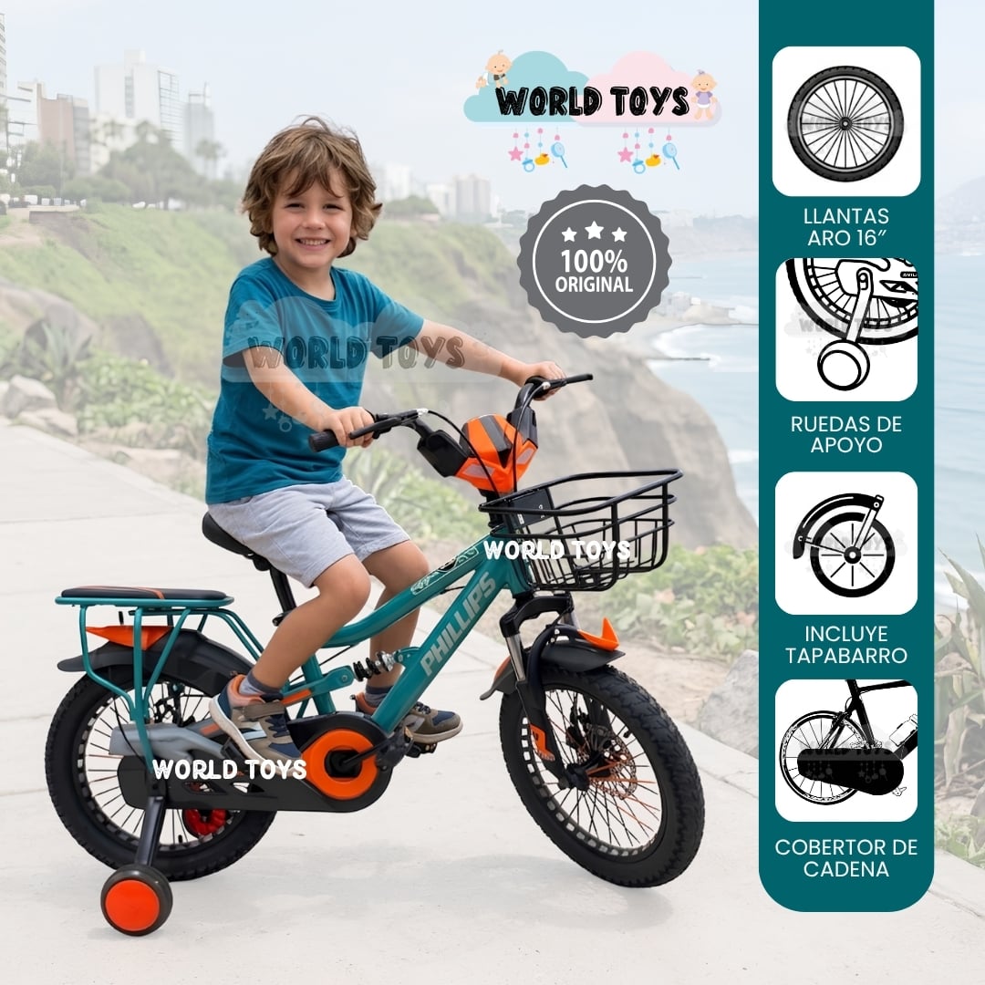 BICICLETA PARA NIÑO ARO 16 «OPTIMUS» CON CANASTA EDICIÓN EXCLUSIVA - 1